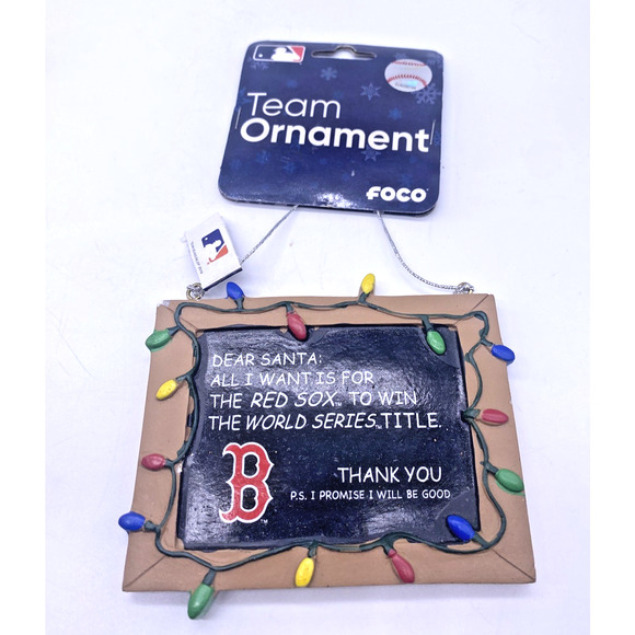 Boston Red Sox Christmas Ornament NEW Foco Dear Santa Baseball - Picture 5 of 7